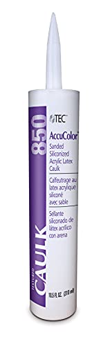 TEC AccuColor - Siliconized Sanded Acrylic Caulk - Fast-Drying and Paintable Sealant Designed to Match Other TEC Grout Colors - 10.5 OZ (908 Dove Gray) - color: 908 Dove Gray