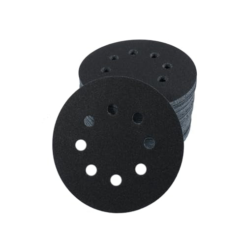 50 Pcs 5 Inch 8 Hole 150 Grit Wet and Dry Sanding Discs, Round Hook and Loop Disc Sandpaper for Random Orbital Sanders - style: 150 Grit