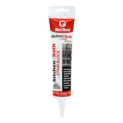 Red Devil 0765 Kitchen & Bath Stain Block Sealant, 1-Pack, Clear - color: Clear, size: 1 Pack, style: 5.5 oz.