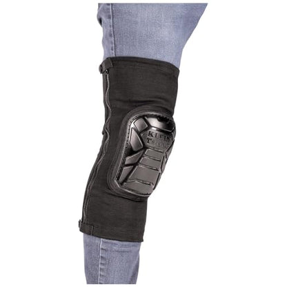 Klein Tools 60630 Tough-Flex Knee Sleeves for Work, Construction, Low-Profile Sleeve with Zipper, Gel-Like Foam, Black, L/XL - size: L/XL
