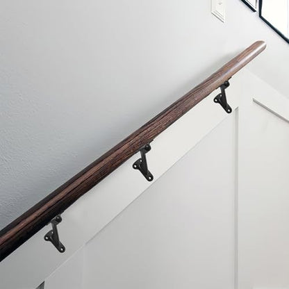 5 Pack 3 Inch Hand Rail Bracket Black Stair Brackets Heavy Duty Handrail Brackets for Stairways Handrail Staircase Bracket - color: Black, size: 5 Pack