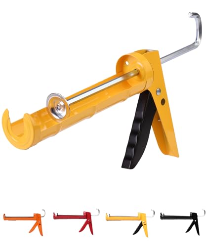 Bates- Caulking Silicone Gun, 10:1 Thrust Ratio, Hand Caulking Guns, No Drip (Pack of 2) - color: Yellow, size: 2 Pack