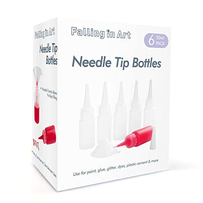 1 oz Needle Tip Squeeze Bottle with Funnel, Precision Tip Applicator Bottle