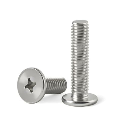 M2 x 6mm(50 Pack) Flat Round Head Screws 304 Stainless Steel Phillips Drive Machine Screws Hardware Fastener for Furniture Connection - size: M2 x 6
