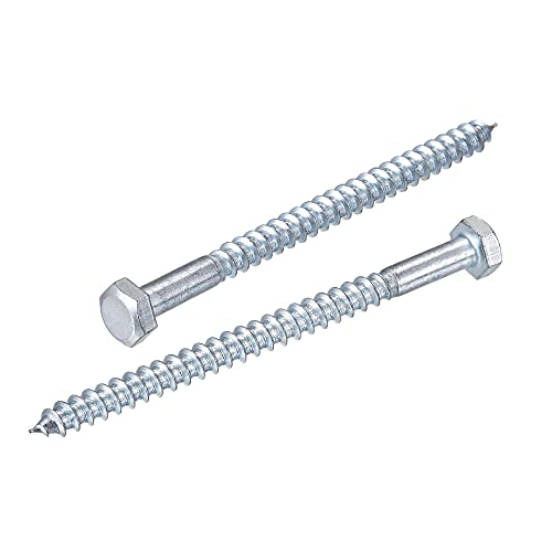 uxcell Hex Lag Screws, M8 x 120mm Carbon Steel Zinc Plated Half Thread Self-Tapping Bolts for Wood Screw 15Pcs - size: M8 x 120mm