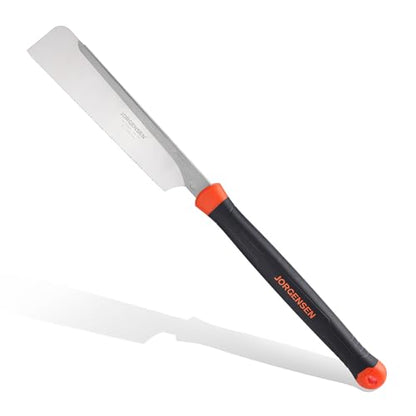 JORGENSEN Japanese Pull Saw, 9.5 Inch Pro Dovetail Saw with Rubber Handle, SK5 Steel Handsaw with Tool-less Quick Change Blade, 21TPI Fine Cross Cut Rip Cut Angle Cut Woodworking Tools