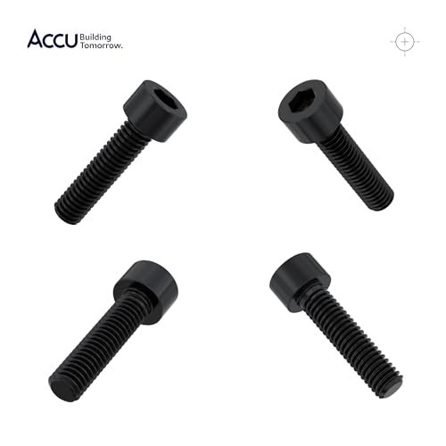Accu - M3 x 20mm Full Thread Cap Head Screws (DIN 912) - High Tensile Steel (12.9) (Pack of 50) - color: High Tensile Steel (12.9), size: M3 x 20mm