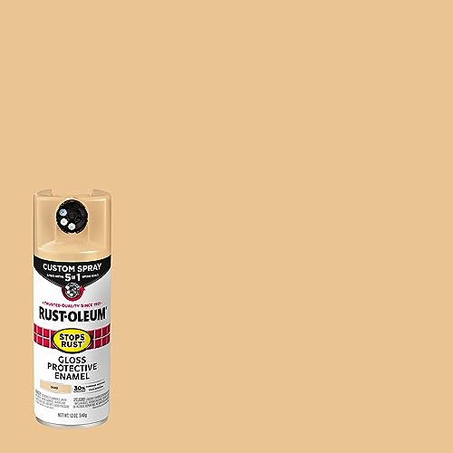 Rust-Oleum Stops Rust Custom 5-in-1 Spray Paint, Gloss Sand - color: Gloss Sand, size: 12 Ounce (Pack of 6)