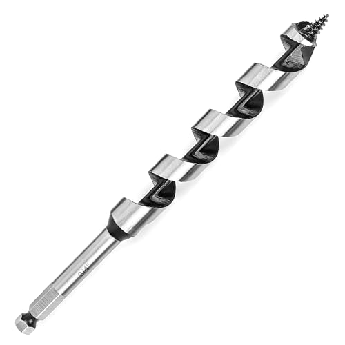 3/4 Inch x 9 Inch Auger Drill Bit for Wood,3/4 Inch Hex Shank - size: 3/4" x 9"