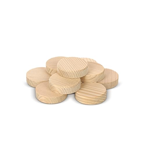 Tolux Wooden Plugs 35 mm (1.38"), Wood Screw Hole Plugs, 35 × 9 mm (1.38 × 0.35"), 10 pcs - size: 35x9 mm/ 1.38x0.35 in