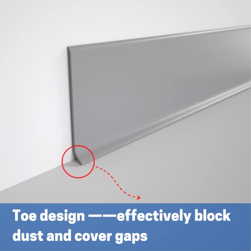 COUKIU Peel and Stick Rubber Baseboard Trim, 6 Inch x 40 Feet, Gray, S152 - color: Gray, size: 6in x 40ft