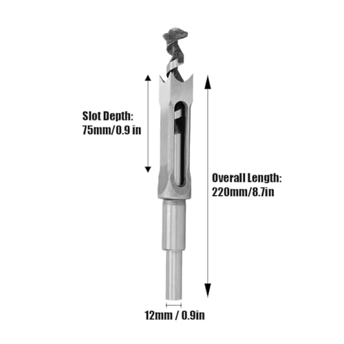 Square Mortise Drill Bit, 20mm Carbon Steel Chisel Cutter Tool