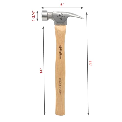 Big Horn 15150 14 Oz Straight Handle Framing Hammer - Titanium - style: Straight Handle Titanium Hammer