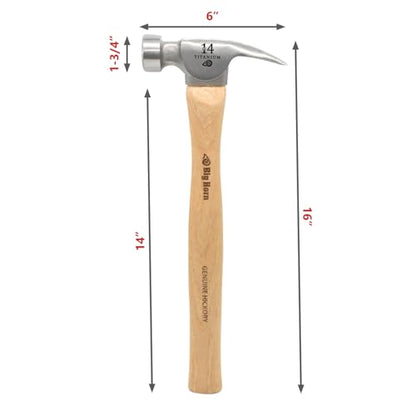 Big Horn 15150 14 Oz Straight Handle Framing Hammer - Titanium - style: Straight Handle Titanium Hammer