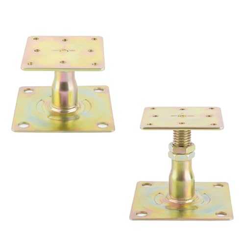 4 Pack Adjustable Floor Jack,Mini Screw Jack,Post Floor Joist Jacks,Adjustable Deck Support,Floor Jack Post,Deck Foundation,for Leveling Joist,Floor,Galvanized,2"-3" Range of Adjustment
