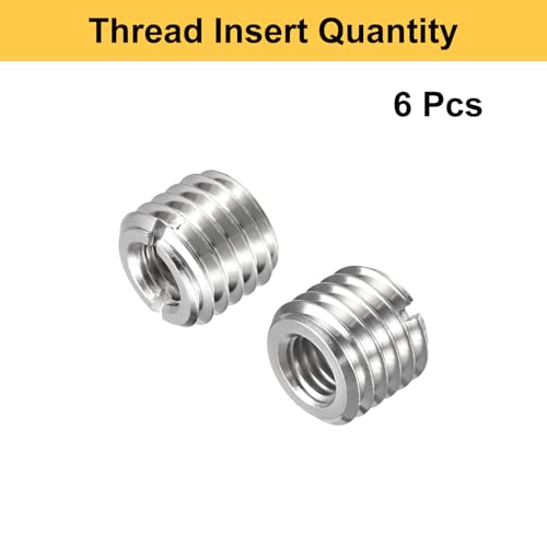HARFINGTON 6pcs Thread Repair Inserts M14 x 2 Male to M8 x 1.25 Female Thread 12mm Long Stainless Steel Reducing Nuts Metric Self Tapping Sleeves Threaded Reducer Industrial Fasteners - size: M14 x 2 Male to M8 x 1.25 Female x 12mm