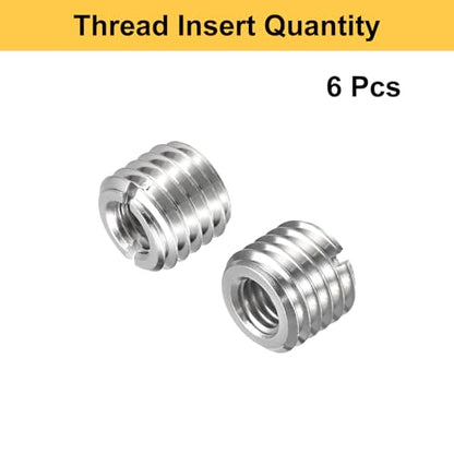 HARFINGTON 6pcs Thread Repair Inserts M14 x 2 Male to M8 x 1.25 Female Thread 12mm Long Stainless Steel Reducing Nuts Metric Self Tapping Sleeves Threaded Reducer Industrial Fasteners - size: M14 x 2 Male to M8 x 1.25 Female x 12mm