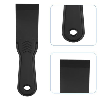6 PCS Plastic Putty Knife Set, Flexible Black Filler Scraper Tools, Wall Scraper Accessory for Wall Repair and Patching