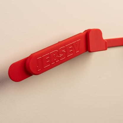 Wall Mount Display | Damage-Free Adjustable Hanger for Jerseys - color: Red