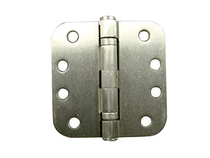 Hinge Outlet Square Ball Bearing Commercial Door Hinges, Heavy Duty Steel,Non-Removable Pin (4 Inch with 5/8 Inch Radius,Satin Nickel, 2 Pack) - color: Satin Nickel, size: 4 inch with 5/8 inch radius