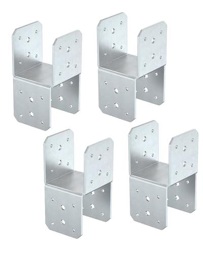 4x4 Post Bracket Kit for Wood Posts, Pergola, Decks, Porches, Beams - color: Hot-Dip Galvanized