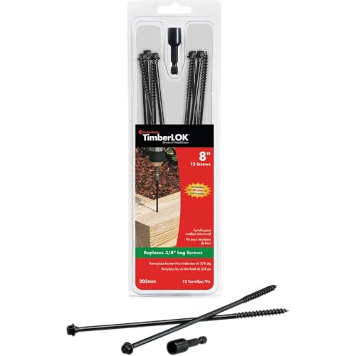 FastenMaster FMTLOK08-12 TimberLOK Heavy-Duty Wood Screw, 8 Inches, 12-Count,Black - size: 8 inches