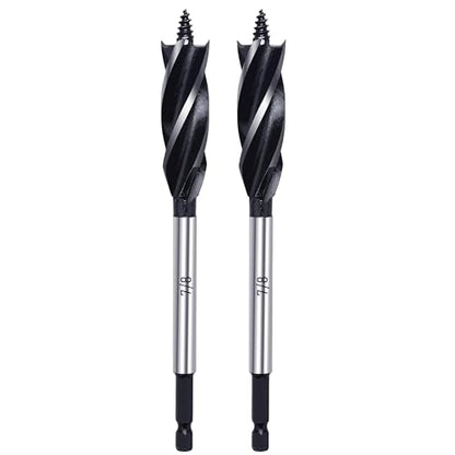 Wood Drill Bit 7/8 in. x 6-1/2 in. x 2Pcs Auger Drill Bits for Wood with 1/4 Inch Quick Change Hex Shank - size: 7/8 Inch