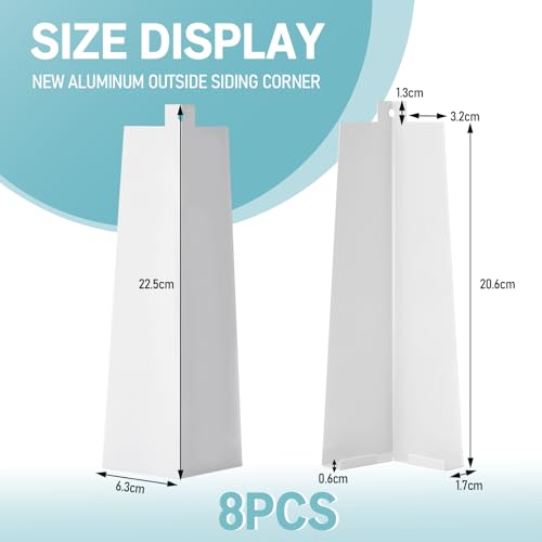 Therwen 8 Pcs White Aluminum Siding Corners Outside