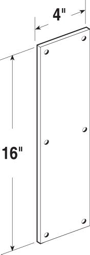 Prime-Line J 4580 Door Push Plate, 4 In. X 16 In., Polished Brass (Single Pack) - color: Polished Brass