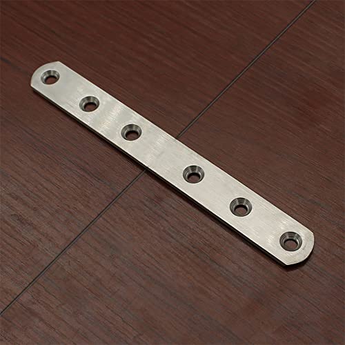 12" Flat Mending Plate 10Pcs Flat Straight Braces Stainless Steel Straight Brackets, Repair Fixing Bracket Connector, Mending Joining Plates with Screws, Silver - style: 10Pcs