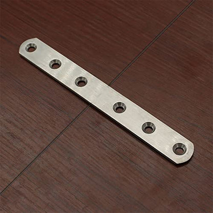 12" Flat Mending Plate 10Pcs Flat Straight Braces Stainless Steel Straight Brackets, Repair Fixing Bracket Connector, Mending Joining Plates with Screws, Silver - style: 10Pcs