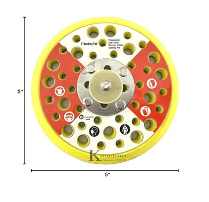 2QSD52D, 5-Inch Grip Faced Sanding Pro-Net Vacuum Pad 44 Holes and Pad Protector - size: 5inch Multi Pad
