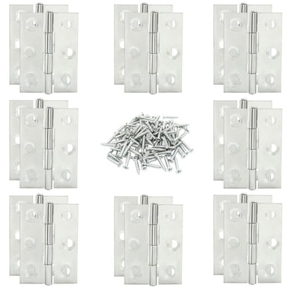 16PCS 2 Inch Stainless Steel Door Folding Butt Hinges, Silver - style: 16Pcs 2" Silver