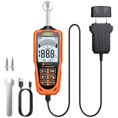 Neoteck 2-in-1 Dual Probe Moisture Meter with LCD Display and Audio Alarm