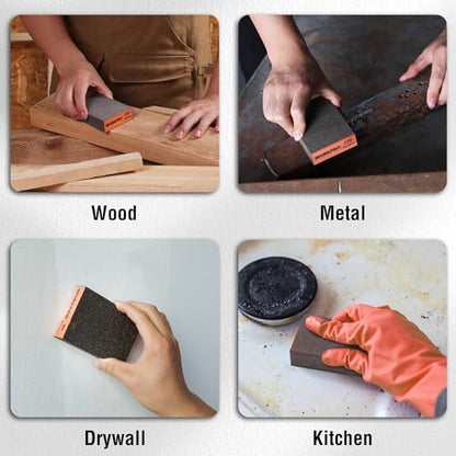 WORKPRO Sanding Sponge, 8 Pack Wet and Dry Dual-use Sanding Block