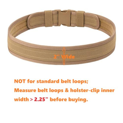 Security EMS EMT Firefighters Work Belt 2" Wide Camping Hiking Utility Tool Belt Airsoft Paintball Gear Holster Belt - color: Brown(2 Inch Width), size: XXX-Large