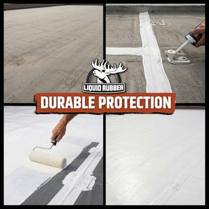Liquid Rubber Silicone Roof Coating UV-Reflective Coating, White, 1 Gallon - size: 1 Gallon