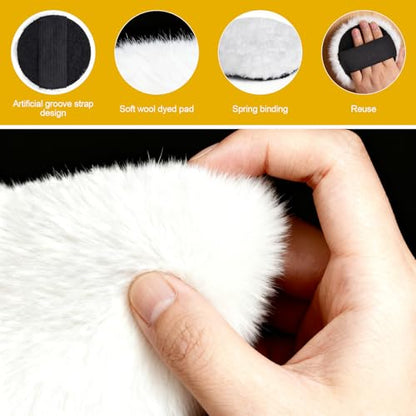 8 Pcs Lambswool Stain Pad with Elastic Strap Reusable 4 in