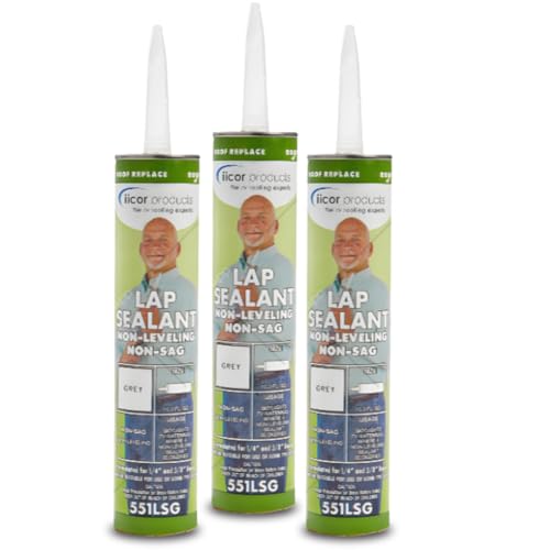 Non-Sag Lap Sealant – Gray RV Roof & Siding Caulk – 3 Pack (10.3 oz Each, 30.9 oz Total) – Vertical Sealant for EPDM, TPO & Rubber RV Roofing – Leak Repair Adhesive