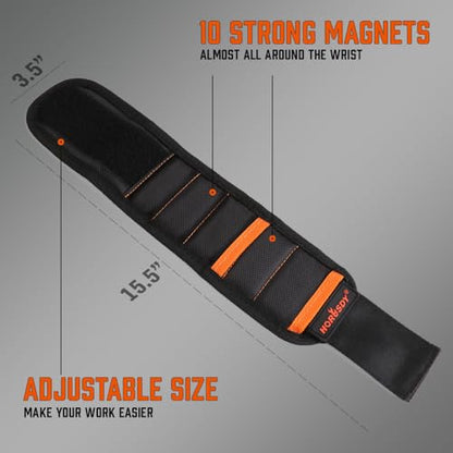 HORUSDY 2pcs Magnetic Wristband & Universal Socket Grip