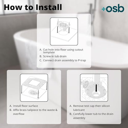 OS&B ID357 Cast Iron Island Tub Drain Testable Rough-In, 2-Inch IPT Threads - style: ID357 - Cast Iron