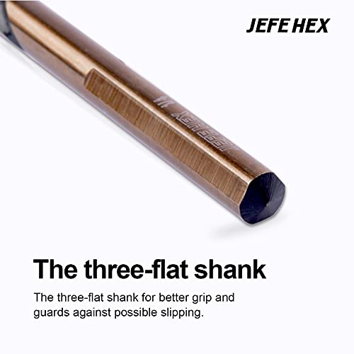 JEFE HEX Drill Bit Set- HSS Jobber Drill Bits, 3-Flat Shank, 3/16", 1/4" . Ideal for Steel/Copper/Aluminum/Zinc Alloys/Wood/ Plastic/Household and General Purpose (Pack of 5) - size: 3/32" - 1/4" (5-Piece)