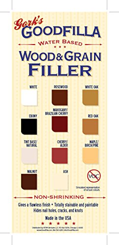 Goodfilla White, 1 Gallon (13.5lbs), Wood and Grain Filler, Stainable, Sandable, Sandable, Zero Waste, Non-Toxic, USA Made - color: White, size: Gallon