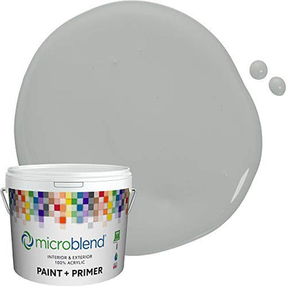 Interior Paint and Primer - Gray/Slip of Silver, Gloss Sheen, 1 Gallon, Premium Quality, High Hide, Low VOC, Washable, Microblend Cabo Collection