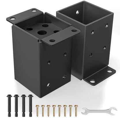 4x4 Post Base, Heavy Duty Post Anchor with Anti-Corrosive Partition - size: 4"x4"