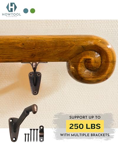 Handrail Bracket Heavy Duty Wall Mounted Antique Bronze V Style, 3 Pack | HOWTOOL - color: Antique Bronze