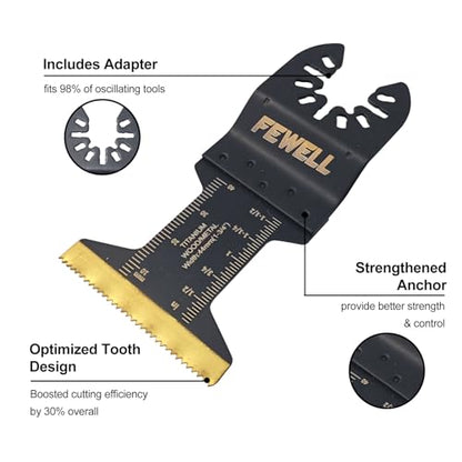 FEWELL 20PCS Titanium Oscillating Saw Blades, Universal Multitool Blades
