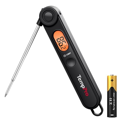 TempPro TempSwift Digital Meat Thermometer with Temperature Indicator - color: Pitch-black