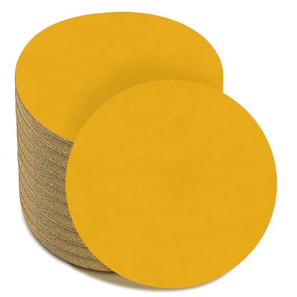 6-Inch No-Hole Hook and Loop Gold Sanding Discs 400-Grit, 100 Pack - size: 400 Grit