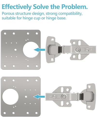 2 pcs Soft Close Cabinet Hinges + 4 pcs Hinge Repair Plates+Screws